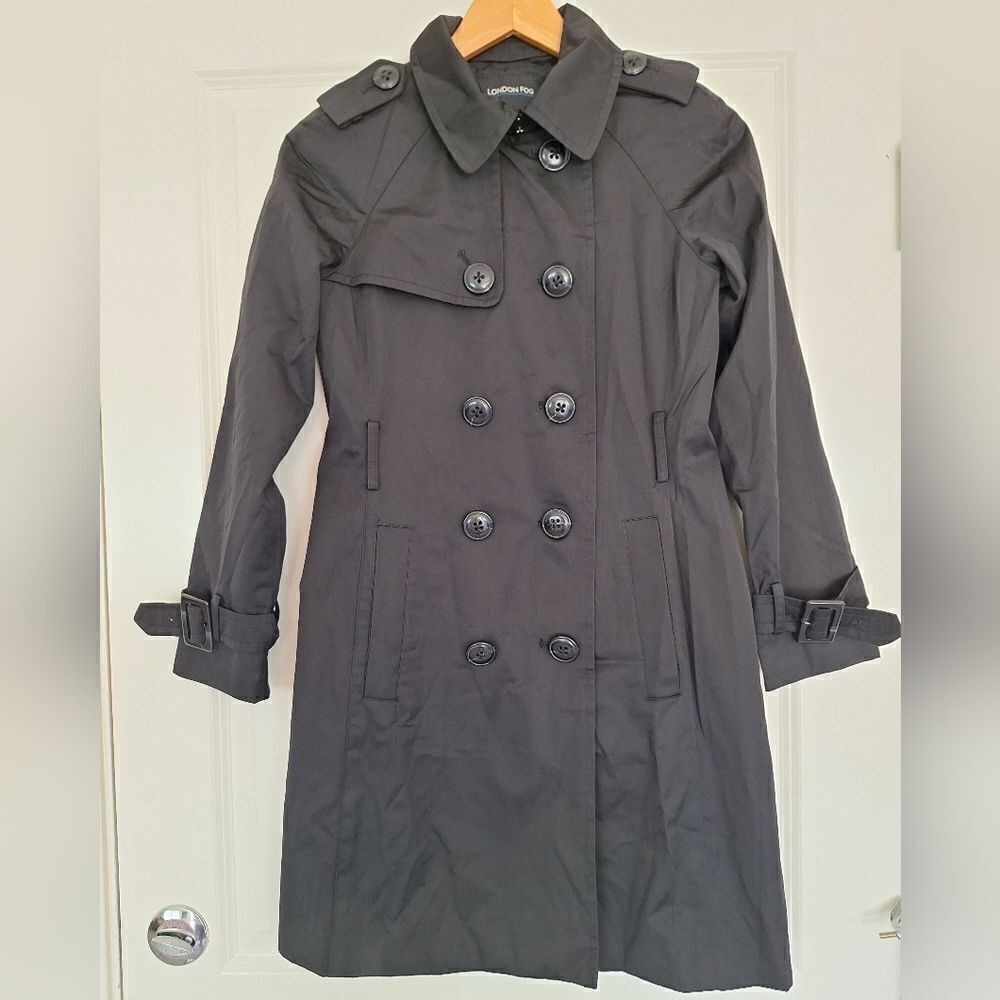 London Fog black trench with a belt coat size PXS